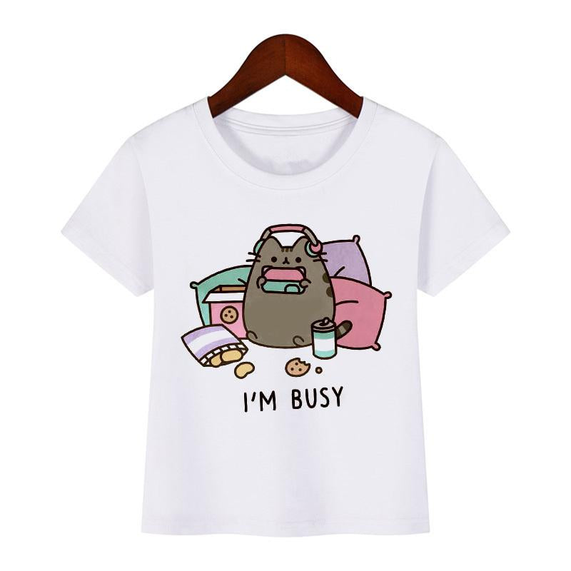 Kids T Shirt Kawaii Fat Cat New Summer Cute Fashion Children T-shirt-TB01126-Veeddydropshipping
