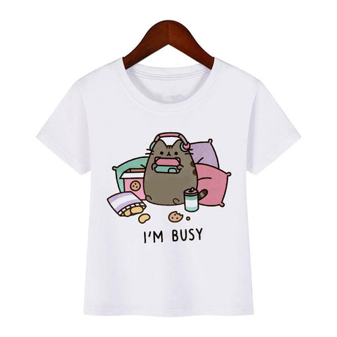 Kids T Shirt Kawaii Fat Cat New Summer Cute Fashion Children T-shirt-TB01126-Veeddydropshipping