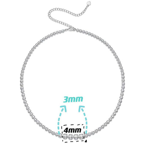 100% 925 Sterling Silverr Moissanite Tennis Necklac-JW00101-Veeddydropshipping