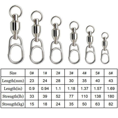 Fishing Connector Rolling Swivel Snap Stainless Steel Fishing Swivels Ball Bearing-OS00321-Veeddydropshipping