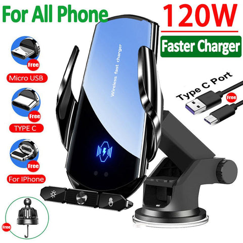 120W Car Wireless Charger Magnetic Air Vent Phone Holder Car Fast Charging Induction-PA00017-Veeddydropshipping