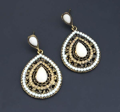 Dangle Vintage Red Big Crystal Drop Earrings Wedding Earrings Jewelry-JW01441-Veeddydropshipping