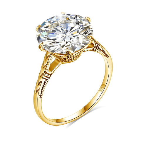 Massive Certified Moissanite Ring Silver Wedding Diamond Test Pass-JW00090-Veeddydropshipping