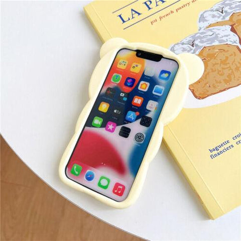 Cute Bear Cartoon Silicone Soft Phone Case Cover for iPhone 11 13 14 Pro Max-PA00148-Veeddydropshipping