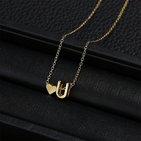Heart A-Z Initial Letters Pendant Necklace For Women-JW01242-Veeddydropshipping