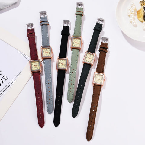 Leather Belt Dress Quartz Clock Square Dial Sport Casual -JW01114-Veeddydropshipping