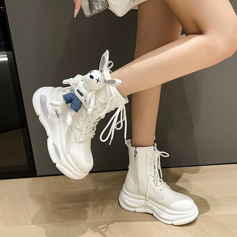 Boots Side Zipper Lace-up Versatile Warm Women Boots-BS00910-Veeddydropshipping
