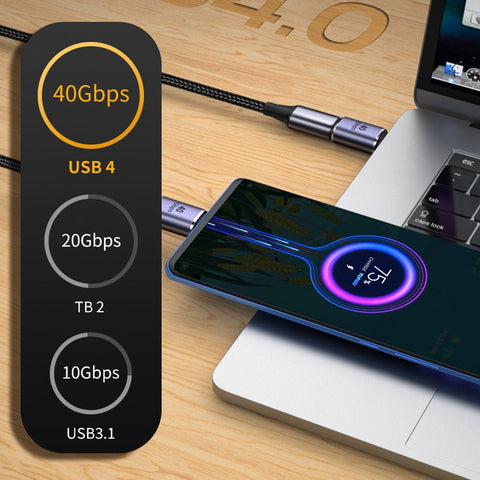 USB C 40Gbps Adapter USB4 Adapter 40Gbps Data transfer PD100W Quick Charge -CE00197-Veeddydropshipping