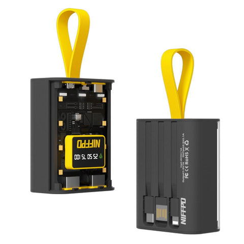 10000mAh Transparent Tech Style Super Fast Charge Power Bank 2 USB Built-in 3 Cables-PA00083-Veeddydropshipping