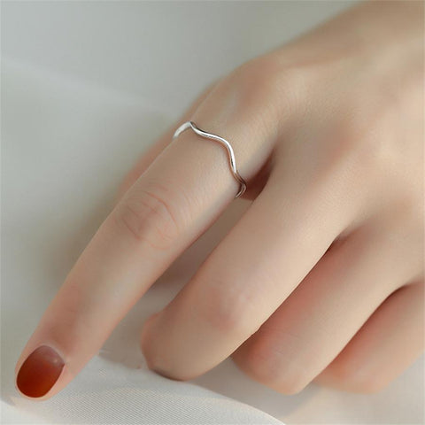 Silver Color Twist Lines Open Rings For Women Minimalist  Rings Jewelry-JW01408-Veeddydropshipping
