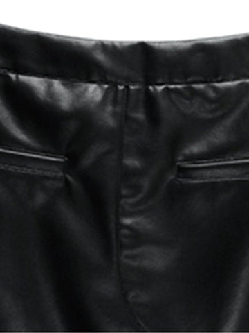 Long Luxury Maxi Soft Pu Leather Skirt-WF00438-Veeddydropshipping