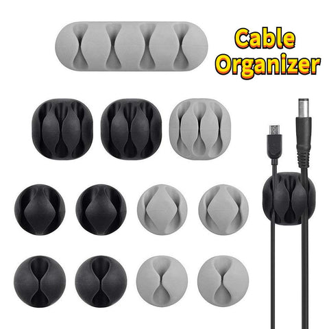 Silicone Mobile Phone Cable Organizer USB Cables Conector Aux Cord Holder Black White Multi-PA00858-Veeddydropshipping