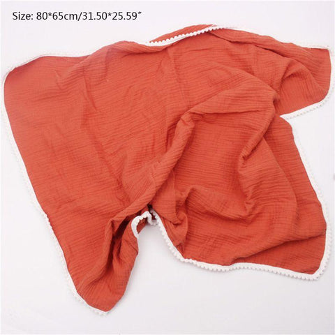 Baby Tassel Swaddle Wrap Cotton Double Gauze Receiving Blanket-TB00783-Veeddydropshipping