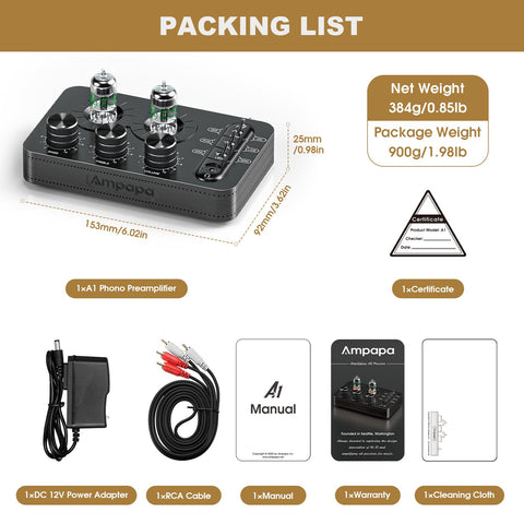 Vacuum Tube Phono Preamp Audio Headphone Amplifier-Veeddydropshipping