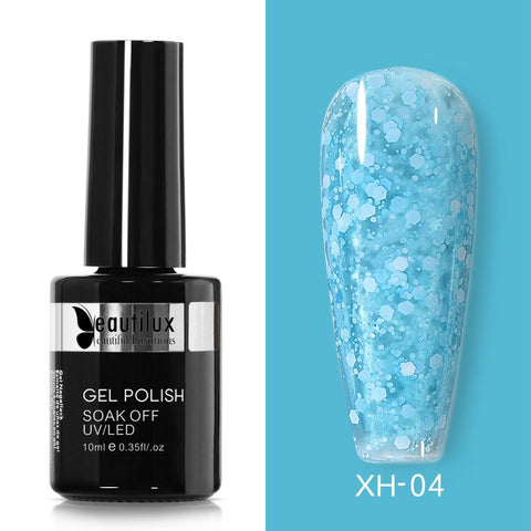 Snow Flake Polish LED Winter Soda White Sequins Nails Art -BH00975-Veeddydropshipping