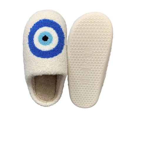 Shoes Evil Eyes Blue Embroidery Warm Home Devil&#39;s Eyes-BS01124-Veeddydropshipping