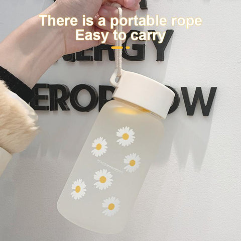 Small Daisy Transparent Plastic Water Bottles-HA01243-Veeddydropshipping