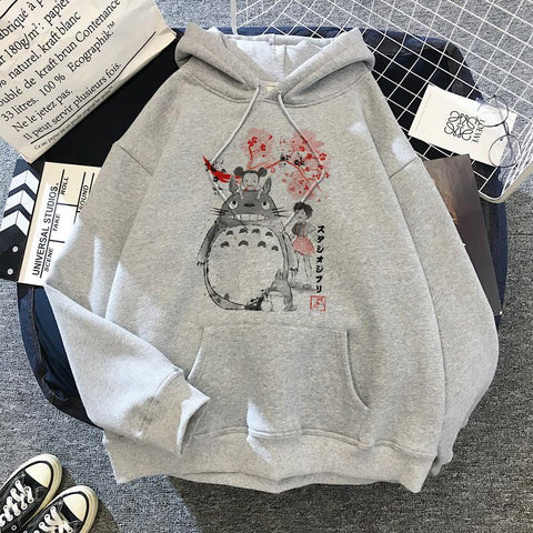 Japanese Anime Cartoon Totoro Hoodie Women Kawaii Hoodeis Miyazaki-TB01325-Veeddydropshipping
