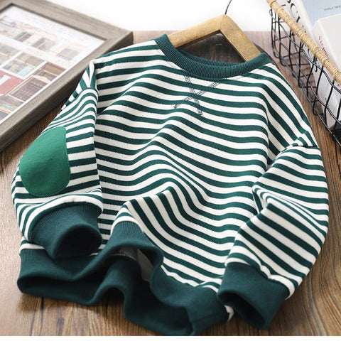 Winter Boys Sweatshirts Long Sleeve Tops for Kids Stripe Girls Sweater-TB01333-Veeddydropshipping