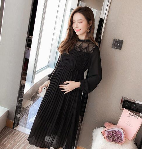 Chiffon Dresses Maternity Clothes For Pregnant Women Long Sleeve-TB00563-Veeddydropshipping