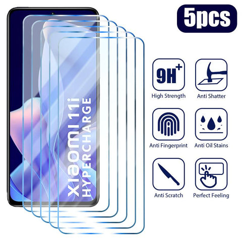 5PCS Tempered Glass For Xiaomi Poco X5 Pro 5G F4 X4 X3 F3 GT M5 M5S Screen Protector-PA00563-Veeddydropshipping