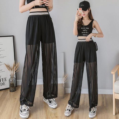 Casual Summer Slacks Pants High Waist Soft Comfort-WF00080-Veeddydropshipping
