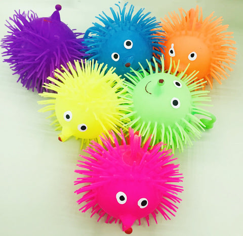 Glowing Fluffy Ball Squeeze Smiley Face Elastic Flash Vent Ball-TB01537-Veeddydropshipping
