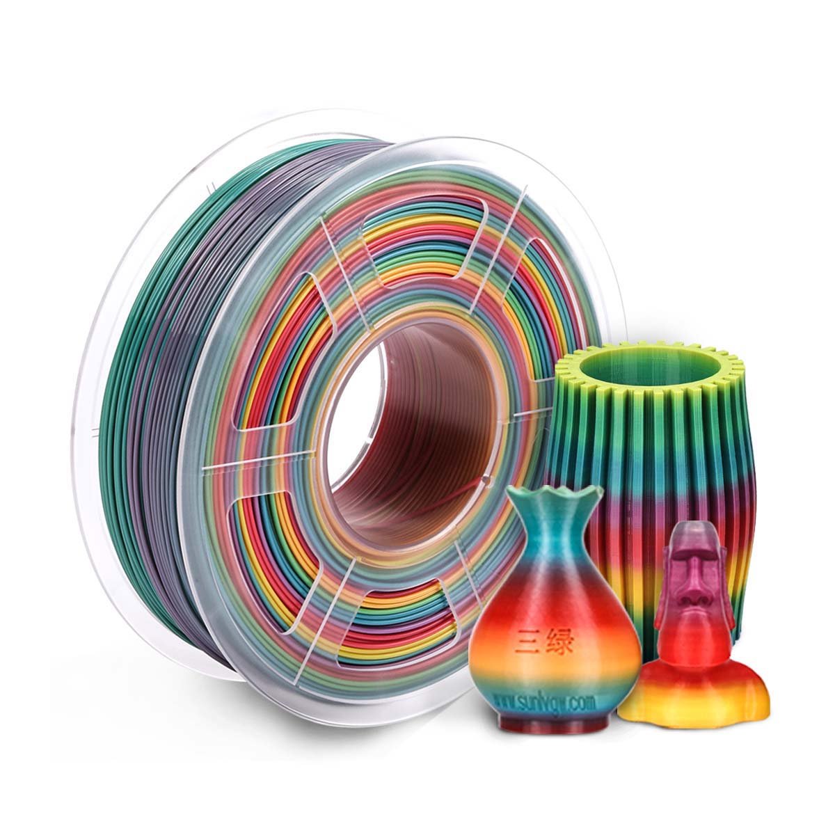  1kg 1.75mm 3D Printer Filaments pla Rainbow Shiny Color Silk Texture Printing Materials-Veeddydropshipping