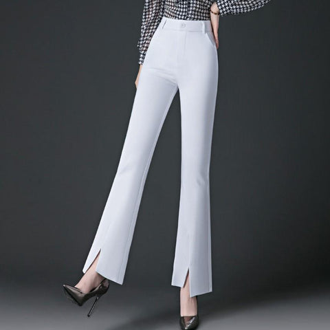Women Elasticity Bell Bottom Pants High Waist Flare Pants-WF00485-Veeddydropshipping