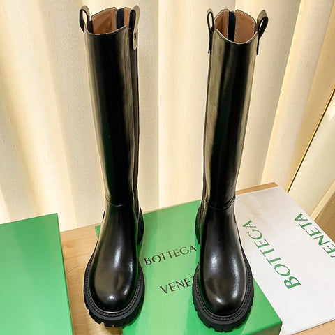 Black Autumn Winter Warm Fashion Shoes Genuine Leather-BS01056-Veeddydropshipping