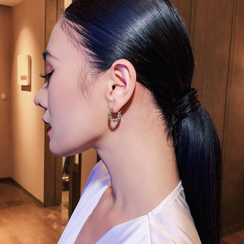 Retro Metal C-shaped Semicircular Earrings Fashion Jewelry -JW01448-Veeddydropshipping