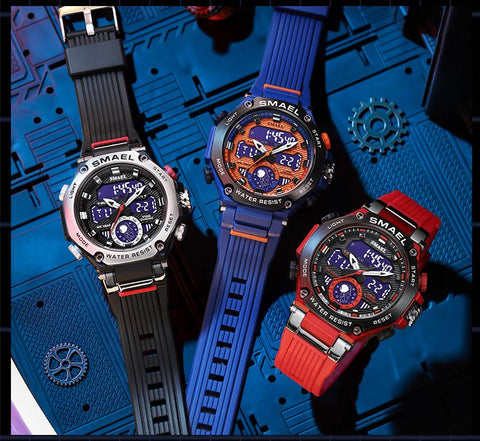 Quartz Wristwatches Sport Army Clock Alarm Dual Display-JW00800-Veeddydropshipping