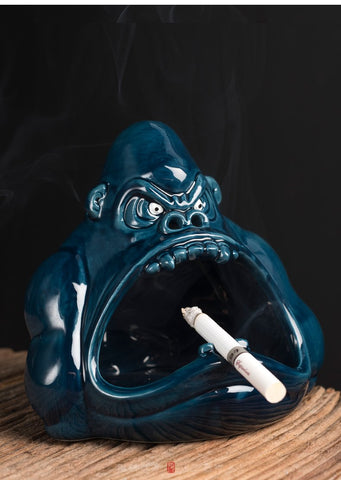 Ceramic Cartoon Animal Ashtray Orangutan-HA00995-Veeddydropshipping
