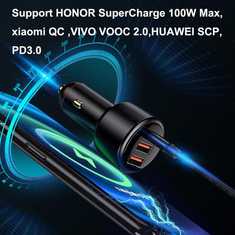 200W USB PD 36W Car Charger 3port Super Fast Charger2.0 100W 65W SuperCharge-PA00059-Veeddydropshipping
