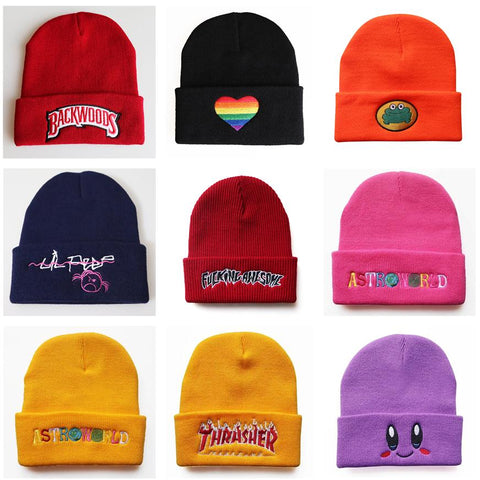 Embroidery Skullies Beanie Winter Autumn Winter-MF00972-Veeddydropshipping
