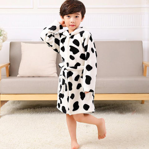 Cartoon Bathrobe For Children Flannel Long Sleeve Hooded Kids-TB01055-Veeddydropshipping