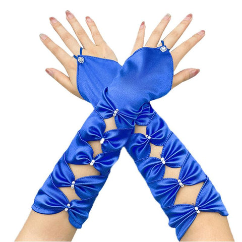 Teal Arm Warmers Long Wedding Gloves-WF01185-Veeddydropshipping