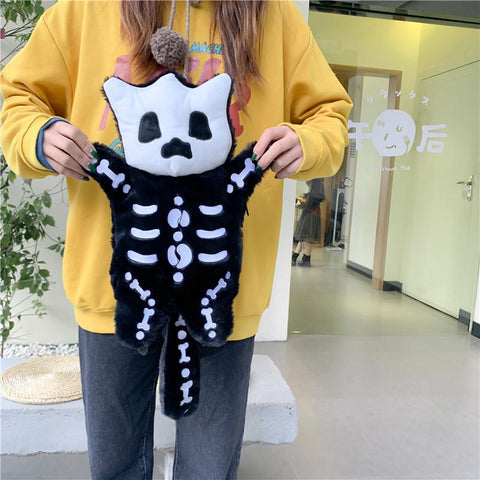 Funny Little Monster Skeleton Plush Backpack Cartoon-TB00066-Veeddydropshipping
