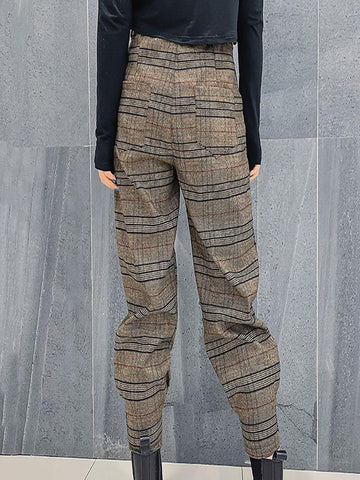 Vintage Back Elastic High Waist Pencil Pants-Veeddydropshipping
