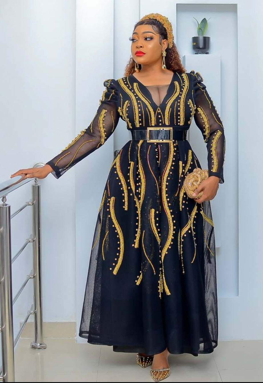 Plus Size Women Dress Sequin Clothing-WF01502-Veeddydropshipping