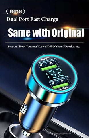 2 Port Super Fast USB Car Charger for iPhone 14 Pro Max 13 12 11 Oneplus-PA00053-Veeddydropshipping