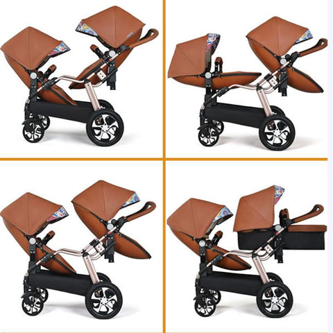 Free Shipping 3in1 Luxury Twin Baby Stroller High Landscape-TB00392-Veeddydropshipping