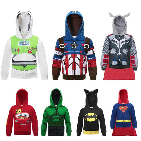 Superheroes Hoodie Sweatshirt Super Toddler Kids SweaterJacket Role Play-TB01331-Veeddydropshipping