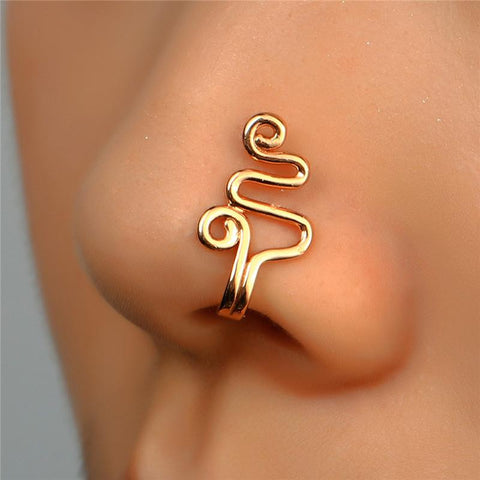 Crystal Nose Piercing Body Jewelry Floral Nose Hoop Nostril Nose Ring-JW01377-Veeddydropshipping