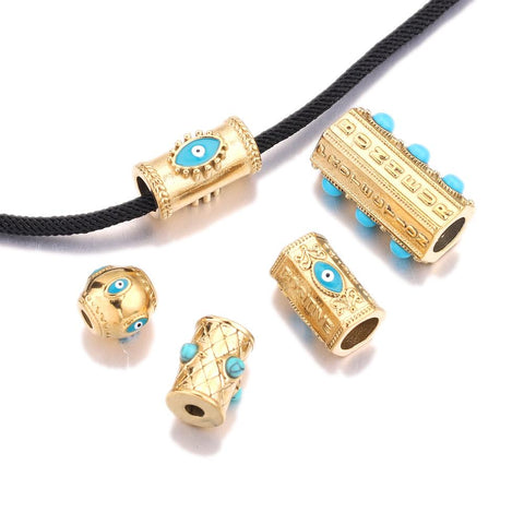 Steel Glasses Natural Stone Beads Enamel  Bead for DIY -JW01493-Veeddydropshipping