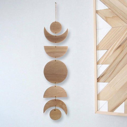Wooden Moon Phase Garland Wall Decor-HA00234-Veeddydropshipping