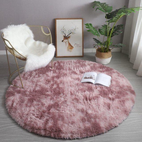Plush Round Rug Fluffy Carpets Soft Home Decor-HA00480-Veeddydropshipping
