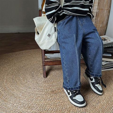 Boys fashion white line straight Jeans 2-7 Years Children loose all-match-TB01251-Veeddydropshipping