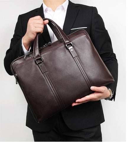 Men Leather Business Bag 15.6&quot; Laptop Bag 14 Male Office Bag-BS00431-Veeddydropshipping