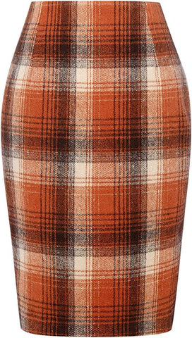 Slim Plaid Skirts for Women High Waist-WF00644-Veeddydropshipping